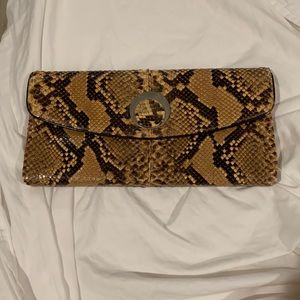 Sacha python snakeskin vintage clutch bag